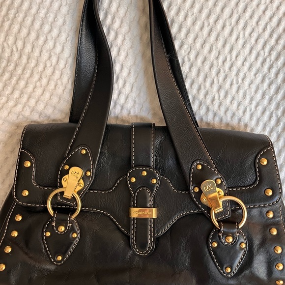 MICHAEL KORS BLACK LEATHER PURSE - Picture 1 of 4